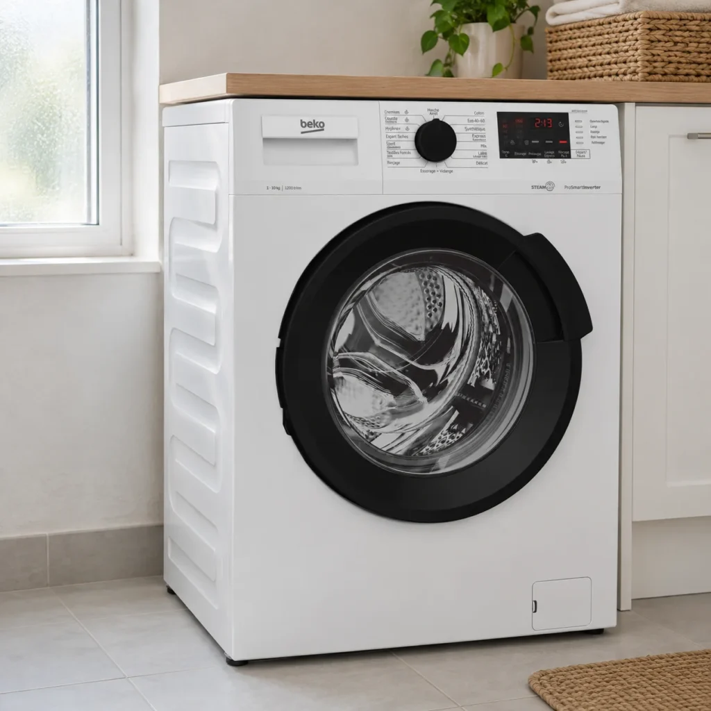 Beko WTE10222XW, 3/4-Ansicht